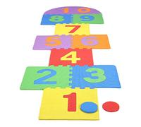 Boxwizard Juego de tapete gigante de rayuela para niños, azulejos entrelazados de espuma EVA suave para niños, juguetes para juegos familiares para jardín interior y exterior (coloridos)