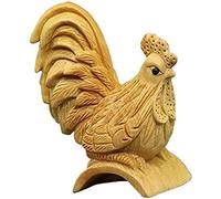 Boxwood Chinese Zodiac Statues, Hand Carved Boxwood Sculpture, Feng Shui Decor Ornament, Housewarming Congratulatory Attract Wealth Gift, Dog Gift(Rooster)