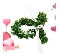 Boxwood Wreath Artificial - Greenery Door Wreath For Front Door Window Porch |34x20cm All Season Farmhouse Decor For Spring Summer Wedding Home Decoration