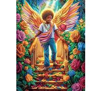 Boy con alas de ángel in Flower Garden Puzzle 500 Piezas Maquetas Construir 3D Detalladas Rompecabezas Educativo para Familia Aliviar Estrés Estera Portátil Moderno 500 PCS