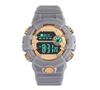 Boy Fashion - Reloj de pulsera para hombre, LCD, deportivo, cronómetro, goma, digital, fecha, reloj para hombre, reloj vibrador para parejas, gris, One Size