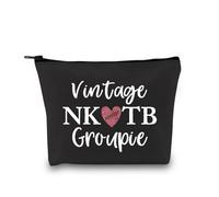 Boy Group - Bolsa de maquillaje para amantes de la música, regalo vintage NK TB Groupie con cremallera, bolsa de maquillaje para amantes de la música (NKTB Groupie BLK EU)