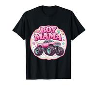 Boy Mama Monster Truck Hijo Día de la Madre Mamá Mamá Momma Floral Camiseta