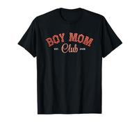 Boy Mom Club EST 2026 Deportes Letras Madre Energía Diversión Camiseta