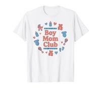 Boy Mom Club, Nueva Maternidad, mamá, Vida, bebé, Hijo, Padre Camiseta gráfica económica, Hombre, Blanco, S