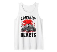 Boy Valentine Monster Truck Crushin Hearts Niños Camiseta sin Mangas