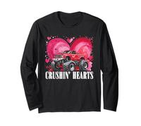 Boy Valentine Monster Truck Crushin Hearts Niños Manga Larga