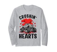 Boy Valentine Monster Truck Crushin Hearts Niños Manga Larga