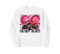 Boy Valentine Monster Truck Crushin Hearts Niños Sudadera