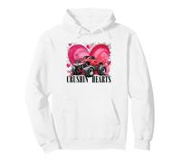 Boy Valentine Monster Truck Crushin Hearts Niños Sudadera con Capucha