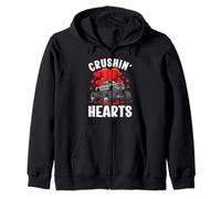 Boy Valentine Monster Truck Crushin Hearts Niños Sudadera con Capucha