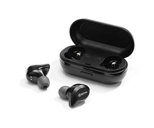 BOYA Auriculares inalámbricos con Bluetooth 5.0, 6 Horas de reproducción de Graves, Sonido estéreo, Funda de Carga portátil, Color Negro