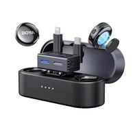 BOYA BOYALINK 3 - Micrófono Lavalier inalámbrico para iPhone/Android/cámara/PC/tabletas, cancelación de ruido IA, sonido de estudio de 48 kHz/24 bits, control de aplicación, batería de 980 pies y 30