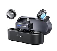 BOYA BOYALINK 3 Micrófono Lavalier para Teléfono Móvil, iPhone 15/16, Android, Cámara, Mini Micrófono con 3 en 1 RX, Reducción de Ruido AI, Micrófono de Solapa, Control de Aplicación, 300 m, Clip en
