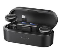 BOYA BOYALINK 3 - Sistema de micrófono Lavalier inalámbrico, transmisores duales con cancelación de ruido IA, micrófono de 2.4 GHz para iPhone/Android/cámara/PC, rango de 980 pies, funda de carga