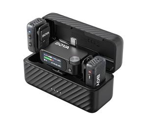 BOYA BOYAMIC 2 Micrófono inalámbrico Lalalier para iPhone 15/16, Android, cámara, reducción de Ruido con IA, 48 KHz/32 bits, Mini micrófono de Clip Compatible con micrófonos de Solapa externos