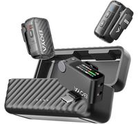 BOYA BOYAMIC 2 Micrófono Lavalier Inalámbrico para iPhone/Android/PC, Micrófono USB-C Mini Teléfono Móvil con Reducción de Ruido AI, 300M, 48KHz/32Bit, Micrófono de Solapa para Grabación de Video