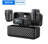 BOYA BOYAMIC 2 Micrófono Lavalier Inalámbrico Profesional para iPhone USB-C Android Cámara PC con Cancelación de Ruido AI, Alcance de 300 metros, Batería de 54h para Transmisiones en Vivo, Grabación y