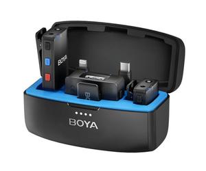 Boya Boyamic Sistema de Micrófonos Inalámbricos Rango 200m USB-C/Lightning/Jack 3,5MM Negros