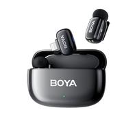 BOYA BOYAMini Mini micrófono inalámbrico iPhone, 100m, 2 micrófonos de Solapa inalámbricos para Podcast entrevista transmisión en Vivo Tiktok grabación de vídeo vlog
