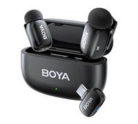 BOYA BOYAMini USB C Mini Micrófono Inalámbrico, AI Voice, 2 Pack Micrófono Lavalier para Podcast Live Stream Tiktok Vlog Video Recording