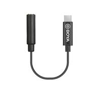 BOYA by-K4 - Cable Adaptador TRS Corto USB Tipo C Macho a Hembra Chapado en Oro de 3,5 mm