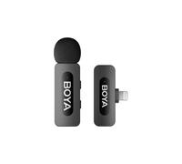 Boya by-V1 Micrófono Lavalier inalámbrico, rango de 100 m, compatible con iPhone iPad, ideal para grabación móvil, podcasting y aplicaciones de redes sociales como YouTube y TikTok