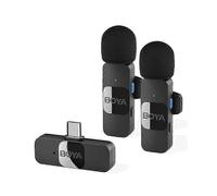 BOYA BY-V20 2.4Ghz Wireless Lavalier Microphones USB-C Mini Video Recording Mic with 2