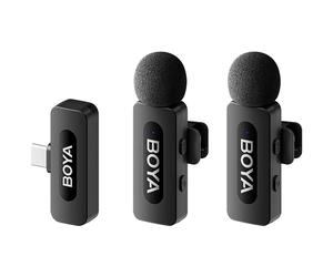 Boya BY-V20 V2.0 Micrófono inalámbrico de solapa para USB-C - 2 x TX y 1 x RX