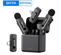 BOYA BY-V3 inalámbrico Lavalier solapa Mirophone micrófono recargable con cancelación de ruido para iPhone Android cámara transmisión en vivo Vlogging BY-V10 2.0--Type-c