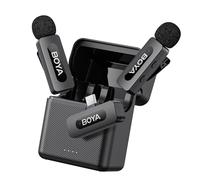 BOYA BY-V30 Mini micrófono inalámbrico, Alcance 100m, USB C Wireless Micrófonos Lavalier para Podcast Live Stream Tiktok grabación de vídeo vlog Live Stream (2TX+RX)