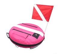 Boya inflable con inflador oral y material de nailon resistente, diseñado para entrenamiento de buceo y seguridad en aguas abiertas (rosa)