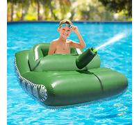 Boya Inflable Tanque Boya Gigante Flotador de Piscina Inflable con Cañón de Agua Squirt Pistola de Agua, Flotador Inflable para Fiesta de Piscina Relajación para Niños Fiesta de Piscina