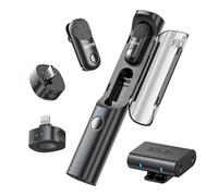 BOYA Magic Micrófono inalámbrico para iPhone/Android/Cámara/PC 7g Deformable 4 formatos en 1 Micrófono de Solapa 48 kHz/24 bits Microfono de Mano Reducción de Ruido IA 100m Micrófono de Escritorio