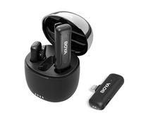 BOYA Micrófono Lavalier inalámbrico para iPhone con certificación MFi para grabación de video con cancelación de ruido y transmisión de 100 m, tiempo de trabajo de 32 horas para Youtube Vlog
