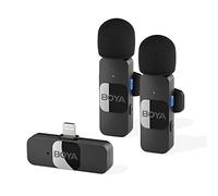 BOYA Micrófono Lavalier inalámbrico para iPhone, iPad, teléfono, omnidireccional, externo, mini micrófono Lightning para iPhone, micrófono de clip para grabación de video, podcast, YouTube,