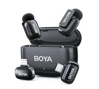 BOYA Mini 2 Microfono Inalambrico iPhone & Andriod, Microfono Solapa Ultra Mini con Cancelación de Ruido por IA, Control por Aplicación, Micrófono de Solapa para Creadores Vlogging TikTok