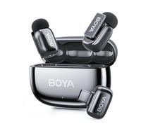 BOYA Mini 2 Micrófono Inalámbrico, Micrófono de Solapa con USB-C y Cancelación de Ruido, Micrófono Lavalier Teléfono Móvil Compatible con iPhone 15/16/17/Smartphones Android para Creadores de