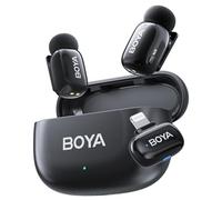 BOYA Mini 2 Micrófono Lavalier Inalámbrico para iPhone, Micrófono Lightning con Certificación Apple MFi, Cancelación de Ruido IA, Control por App, Batería 30H, para Vídeo, Podcast, TikTok y Youtube