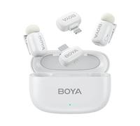 BOYA Boyamini-13 - Micrófono 4 en 1 para Android/iPhone con cancelación inteligente de ruido y funda de carga, clip de metal en el micrófono, vlogging, TikTok, creador de contenido de YouTube