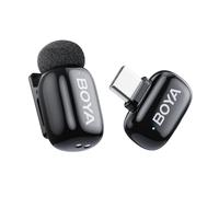 BOYA Mini micrófono inalámbrico para iPhone 15/16, Andriod, ultraligero de 5 g, micrófono Lavalier, cambiador de voz AI, reducción de ruido de 3 niveles, micrófono de solapa, micrófono de clip con