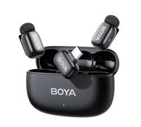 BOYA Mini micrófono para teléfono móvil, micrófono Lavalier inalámbrico | Micrófono inalámbrico con solapa de 5 g, ultraligero, 48 kHz/24 bits, 100 m, 30 horas.