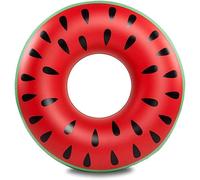 Boya Sandía, Anillo de Natación Boya de Verano Agua Juguete Boya Piscina Boya Natación Playa o Piscina Verano Juguete Hinchable (Rojo)