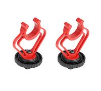 BOYA Soportes de doble montaje en rojo y negro para micrófono by-MM1 Mini Cardioid Shotgun (2 unidades) Reemplazo de by-MM1 Mount