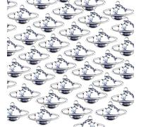 BOYANDM 100 Uds. Colgantes De Plata Antigua con Forma Planeta Saturno Adorno con Dijes Saturno Brillante para Joyería Y Artesanías Innovadoras Piezas Joyería Personalizables
