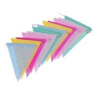 BOYANDM 48 banderines de tela de colores mixtos que incluyen 4 cuerdas de 6.6 x 5 pulgadas, banderines de colores para decoración de bodas, cumpleaños, fiestas, banderas