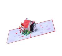 BOYANDM Adorable tarjeta emergente 3D con forma de casa para perros, fácil de plegar y exhibir, tarjeta de felicitación creativa en 3D decoración o regalo, invitación con temática de animales