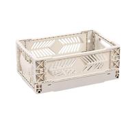 BOYANDM Cesta de almacenamiento apilable de plástico, plegable, para guardar artículos de papelería, contenedor de ahorro de espacio con fácil montaje, ligero