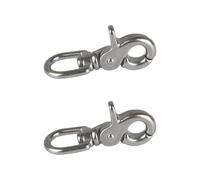 BOYANDM Juego de 2 ganchos giratorios de 360 grados, de acero inoxidable, multiusos, de liberación rápida, para camping y uso diario. Gancho giratorio