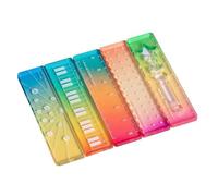 BOYANDM Lovely Pastels - Instrumento de medición translúcido surtido de reglas pequeñas para escritura creativa y actividades de bocetos, regla en miniatura colorida